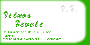 vilmos hevele business card